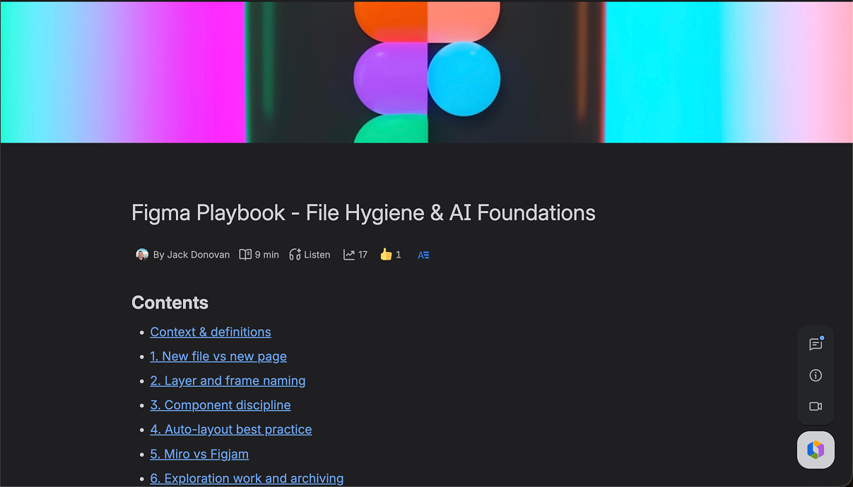 Figma Playbook — File Hygiene & AI Foundations